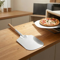 Aluminum Pizza Peel Long-Handled Pizza Paddle with Wood Handle Flat Kitchen Tool for Culinary Artists