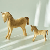 Wooden Blank Horse Animal Figurine DIY Painting Material Home Desktop Decoration