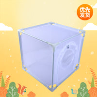 儿童户外探险昆虫饲养笼蝴蝶栖息笼带套筒加开门纤维管正方形网笼.