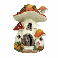 Solar Toadstool House Light Weatherproof Solar Powered Garden Gnome House