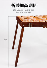 囧驴中国象棋桌折叠实木棋盘学生成人大号便携套装手提榉木棋子