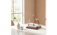 Tissue Holder with Wooden Base Tabletop Flat Napkin Dispenser Elegant for Office