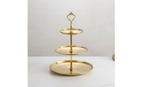 Stainless Steel 3-Tier Dessert Stand Metal Dessert Stand with Handle Pedestal Cupcake Stand Sturdy for Party Hosts, Afternoon Tea, Buffets, Parties