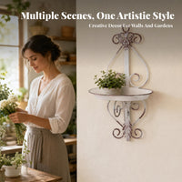 Decorative Iron Shelf Brown Edging Wall Mounted Heart Wall Space Saving