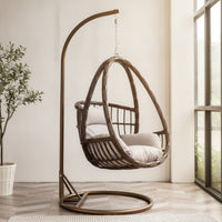 Egg Chair with Stand Freestanding Hanging Egg Chair Outdoor for Adults, Readers, Balcony, Backyard, Living Room