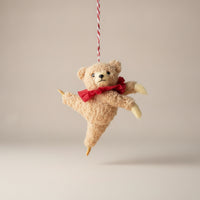 Soft Toy Decoration Ornament Curly-Textured Bear Ornament with Festive for Collectors, Ballet Lovers, Christmas Tree, Backpacks, Nursery