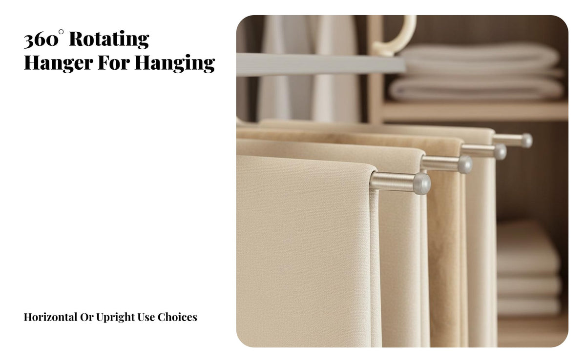 Foldable Multi-Layer Folding Hanger Non-Slip Trouser Rack Space-Saving Pants Organizer Double Hook Design for Students, Homeowners, Renters, Wardrobe, Dressing Room, Bedroom, Apartment