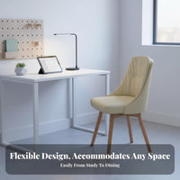 Upholstered contoureddspine support Chair Minimalist design Armless Wooden Chair for Bedroom