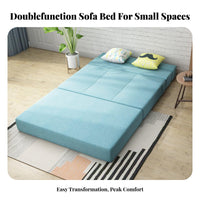 Armless Fold-expanding Sleeper Foldable Design Tri-Fold Floor Mattress two-in-oneUse cleanable Cover for Homeowners, Balcony