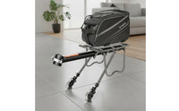 Aluminum Alloy Rear Bike Rack with Bag Round Bike Cargo Rack with Bag Sturdy Rear Cargo Carrier Heavy Duty for Commuting
