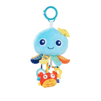 Stuffed Octopus Stuffed Toy Hanging Stroller Toy with Teether Soft Crinkle for Babies, Infants, Newborns
