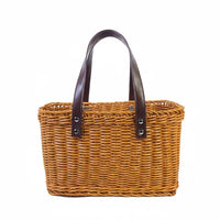 Basket with Handles Handwoven Shopping Basket Lightweight Portable Container