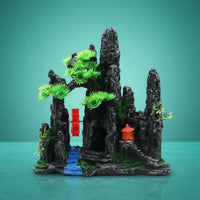 Water Wheel Pagoda Decoration Non-Fading Resin Rockery Ornament Lifelike Design