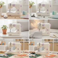 Compact Tabletop Sewing Machine Beginner-Friendly Portable Sewing Machine Lightweight Appliance Multi-Functional for Hobbyists, Craft Rooms