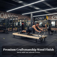 Space Saving Wooden Pilates Core Bed Commercial Grade Solid Wood Pilates Bed Professional Studio-Quality Wooden Reformer Machine High-Density Foam Padding for Fitness Professionals, Mind-Body Practiti Single Rs, Beginners