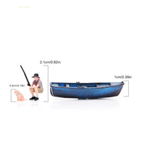 Painted Model Boat Detailed Hobby Miniature Resin for Miniature Scene