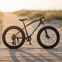 Wide-Tire Bike Double Disc Brakes Winter Terrain Bike Multi-Speed Multi-Terrain Bike for Rough Terrain