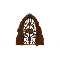 Arched Window Frame Wall Decor Brick-Textured Medieval Arched Window Vintage