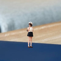 Miniature Female Figurine Pleated Skirt Lady Miniature Figure Fine Workmanship