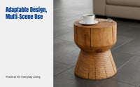Hardwood Side Table, Vintage Wabi-Sabi Design, Handmade Creative Stool, Rustic Coffee Table Base