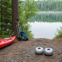 2 Pieces Inflatable PU Tire Sturdy Duty Kayak Trolley Wheel Multi-Terrain