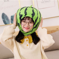 Cute Watermelon Plush Headgear Hat for Parties and Performances