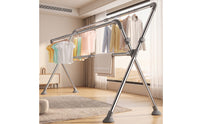 Adjustable Clothes Drying Rack Heavy Duty Foldable Clothes Drying Rack Compact Free-Standing Laundry Airer Outdoor for Balcony