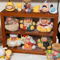 Walnut Wood Dustproof Display Case for Blind Boxes and Figures with Flip Lid