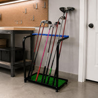 Golf Club Storage Steel Construction Frame Golf Club Display Stand Floor Standing Athletic Gear for Practice Range