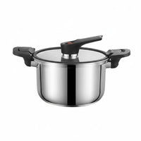 Micro Steam Cooker Anti-Overflow Multi-Functional Pressure Pot Easy to Clean Stainless Steel Stew Pot for Families, Beginners