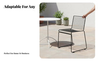 Stackable Geometric Wire Chair Nordic design hollowdoor Furniture Hollowed-hollow Design Garden Seating long-lasting Steel Construction for Cafe Owners, Homeowners, Adults, Patio, Dining Room, Balcony, Porch