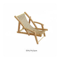 Foldable Design Miniature Beach Chair Decorative Ornament Dollhouse Lounge Chair for Hobbyists