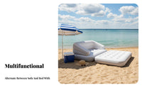 Double transformable Air Bed Indoor & Outdoor Use Flocked Air Lounger for Families