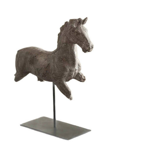 Horse Sculpture with Stand Textured Abstract Horse Statue for Desk, Minimalists