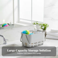 Portable Shower Basket Hollow Design Handled Drainage Basket Easy to Clean