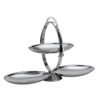 Collapsible Snack Server Space Saving Stainless Steel Dessert Platter for Party