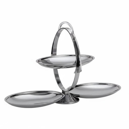 Collapsible Snack Server Modern Design Stainless Steel Dessert Platter for Party