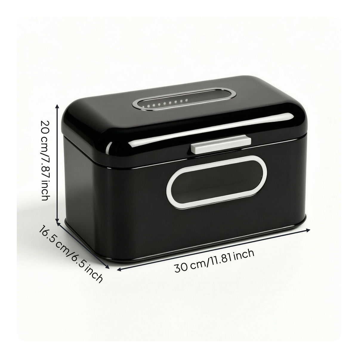 Retro Metal Bread Bin with Window Moisture-Resistant Container Long-Lasting for Kitchen