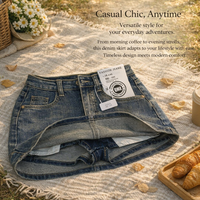 Mini Skirt Denim for Women with High Waisted Flared Fit,Ressed Ladies for Casual Summer Wear, Plus Size UK