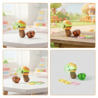 Burger Launcher with Flying Discs Outdoor Rotating Top Disc Launcher Cartoon Rotating Top Toy Colorful for Children