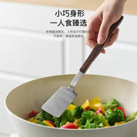 304不锈钢花梨木小锅铲 户外耐高温披萨牛排煎铲炒菜拌馅迷你铲