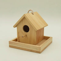 Birdhouse with Perch Sloped Roof Wooden Bird House Simple for Backyard, Birds