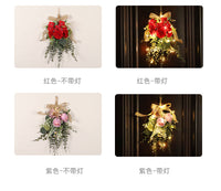 HOYVJOY Eucalyptus Hanging Bouquet Wall Decor with Fabric Chrysanthemum