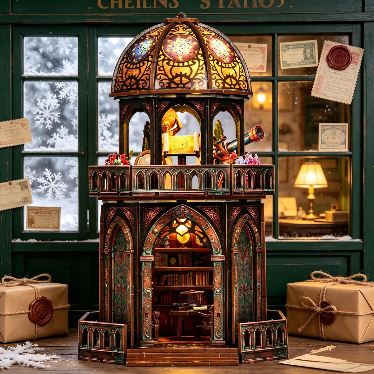 Observatory DIY Dollhouse Kit Wooden Puzzle Model