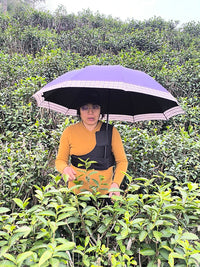 不用手撑的打伞肩带便携方便穿戴户外钓鱼摘茶叶撑雨伞专用神器