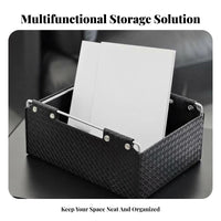 PU Leather Storage Box Multipurpose Desktop Storage Basket Easy to Clean