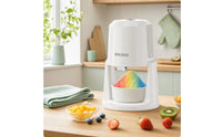 Compact Ice Shaver Machine with Ice Molds Low-Noise Electric Snow Cone Machine Single-Button for Families