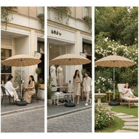 Outdoor Umbrella with Tilt Tilting with Fiberglass Ribs UPF 50+ Market Umbrella with Tilt for Homeowners, Cafe Owners, Backyard, Poolside