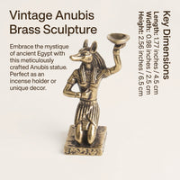 Anubis Brass Statue, Vintage Distressed