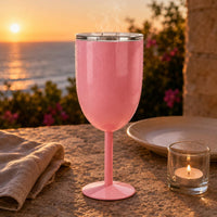 Stemmed Vino Cup Glossy Lustrous Vacuum Insulated Vino Cup Drinking Opening Stemmed Tumbler